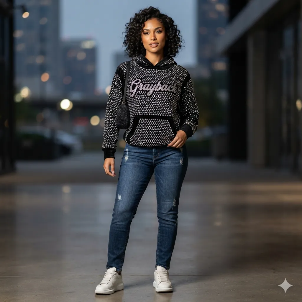 Custom Rhinestones Hoodies Maker