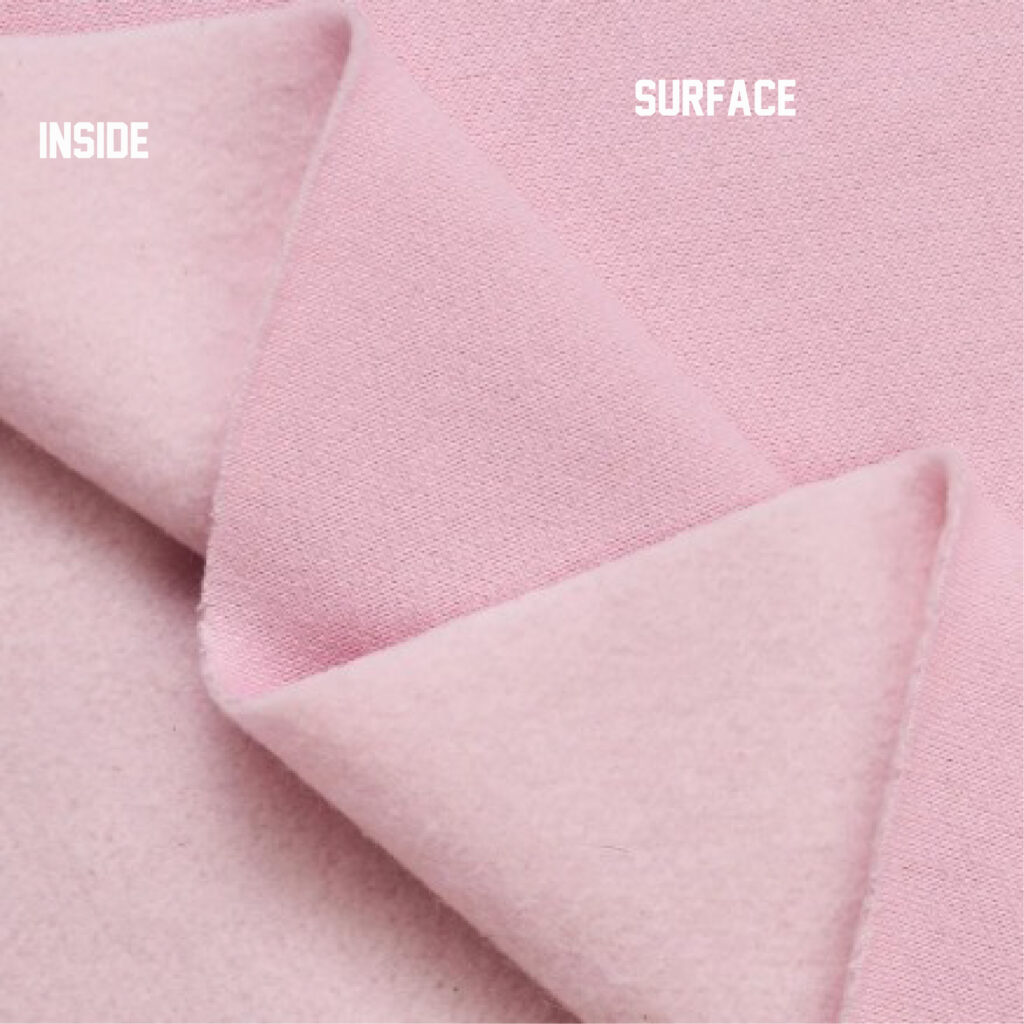 pink cotton fleece custom clothing maker