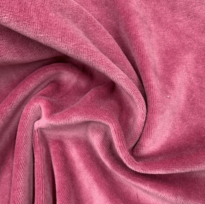 pink velour by custom clothing manufacturer
